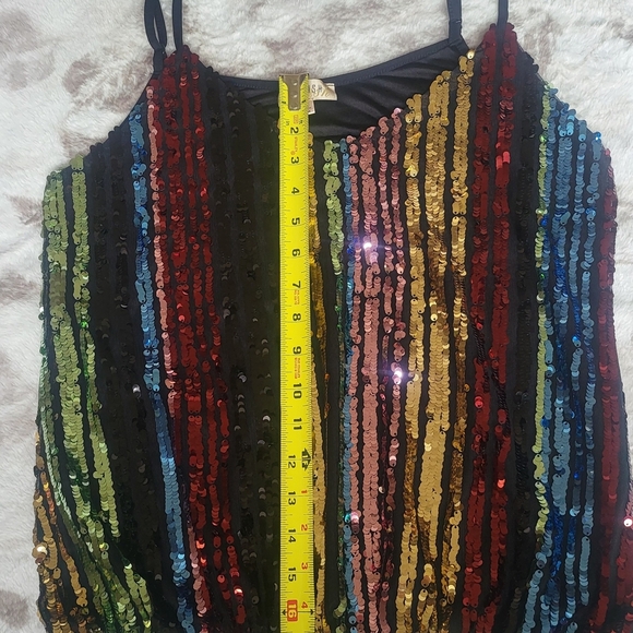 Lavish Sequin Striped Top. Size M - Picture 7 of 10